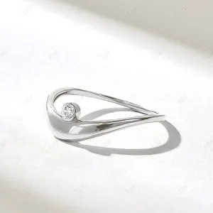 0.03CTW Round Diamond Melted Band Droplet Ring