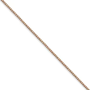 0.9mm, 14k Rose Gold, Box Chain Necklace