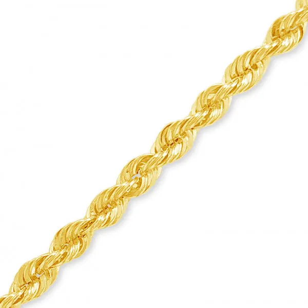 10K Yellow Gold Hollow  Murray Design 18" Rope Chain w/ Diamond Cuts