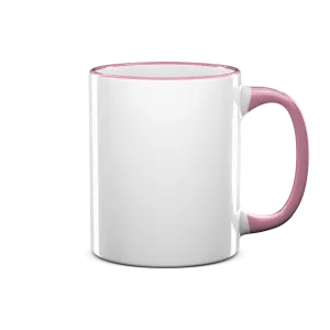 11 oz Rim & Handle Colored Mug - Pink