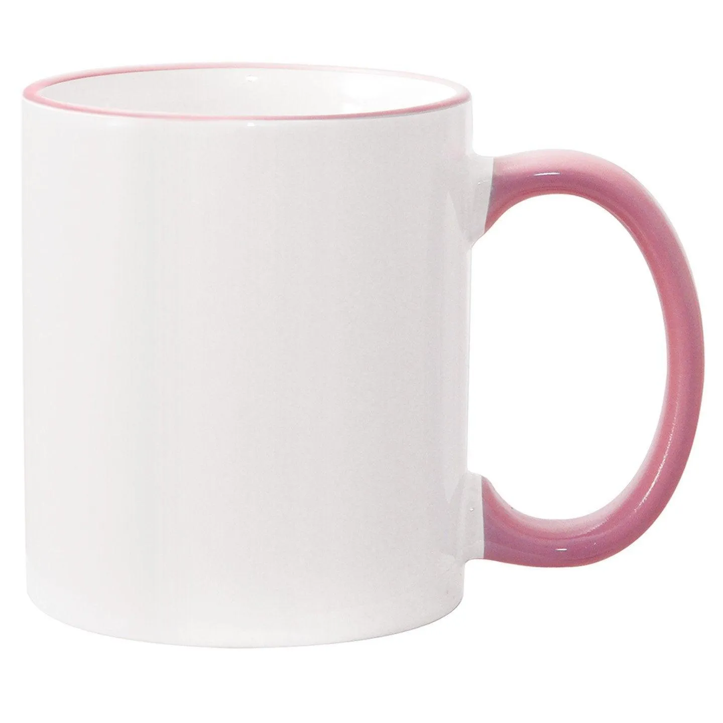 11 oz Rim & Handle Colored Mug - Pink