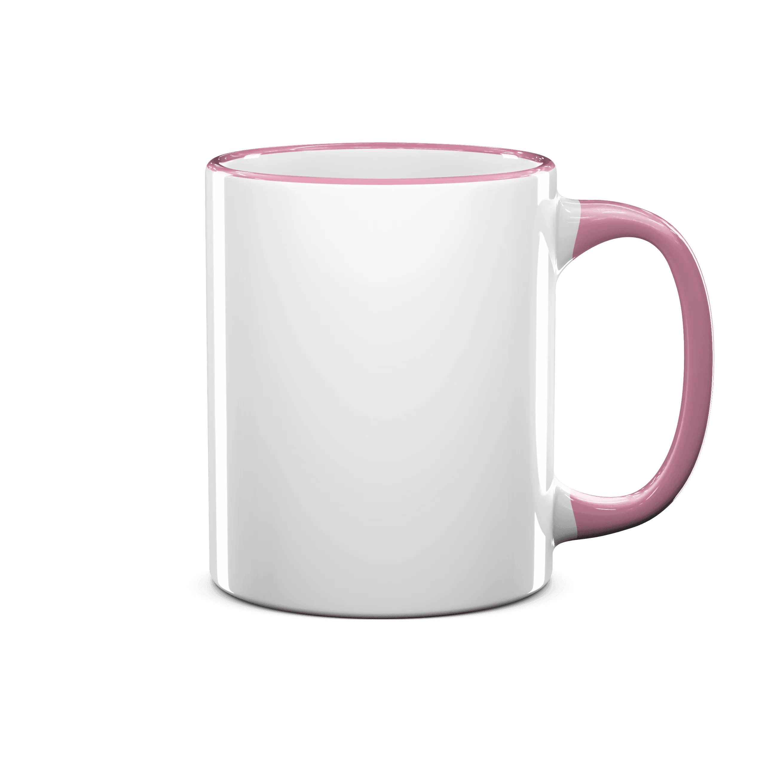 11 oz Rim & Handle Colored Mug - Pink