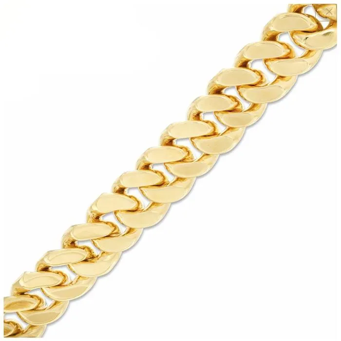 14K Gold Over Bronze Handmade Cuban Bracelet