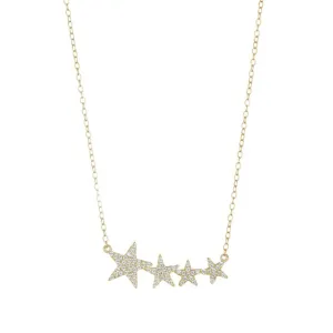 14k Gold Plated Crystal Shooting Star Necklace