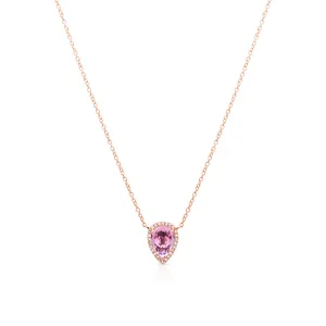 14KT Rose Gold Pink Amethyst Diamond Sophie Necklace