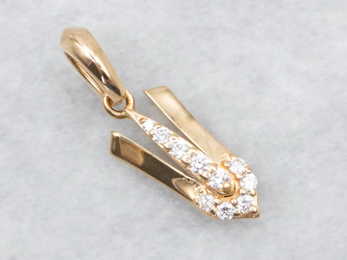 18-Karat Gold Diamond Drop Pendant