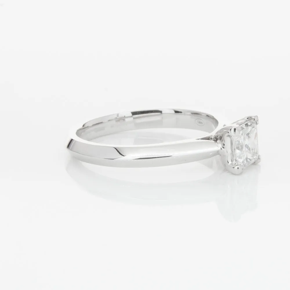 18ct White Gold .70ct Princess Cut Diamond Venetian Ring