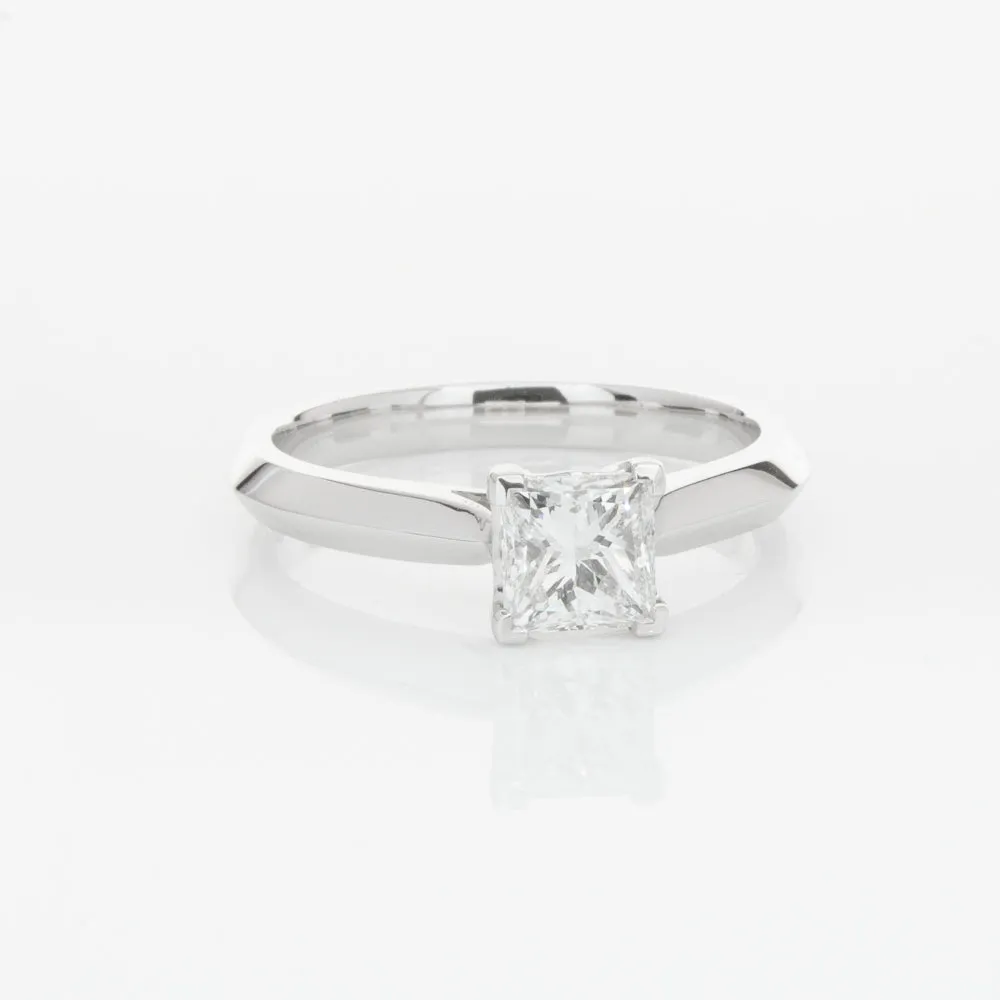 18ct White Gold .70ct Princess Cut Diamond Venetian Ring