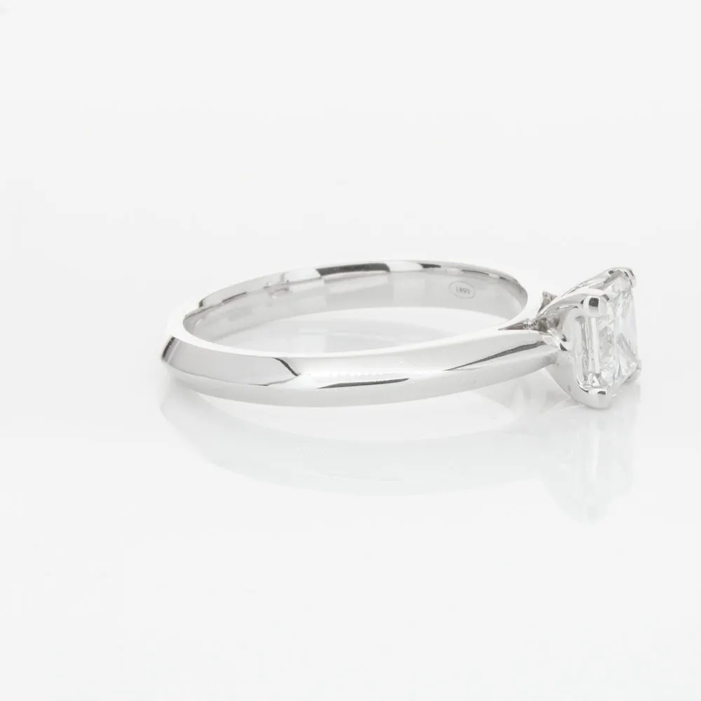 18ct White Gold .70ct Princess Cut Diamond Venetian Ring