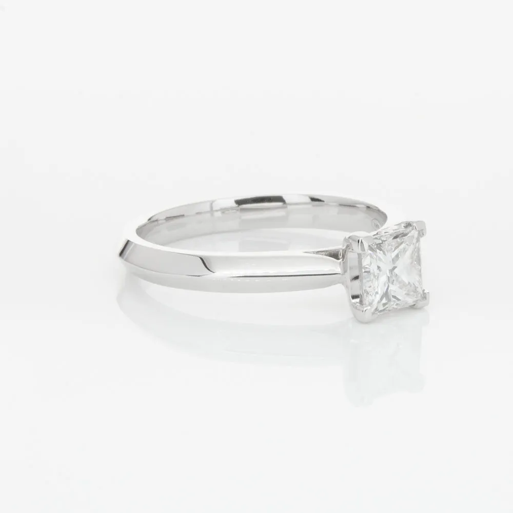 18ct White Gold .70ct Princess Cut Diamond Venetian Ring