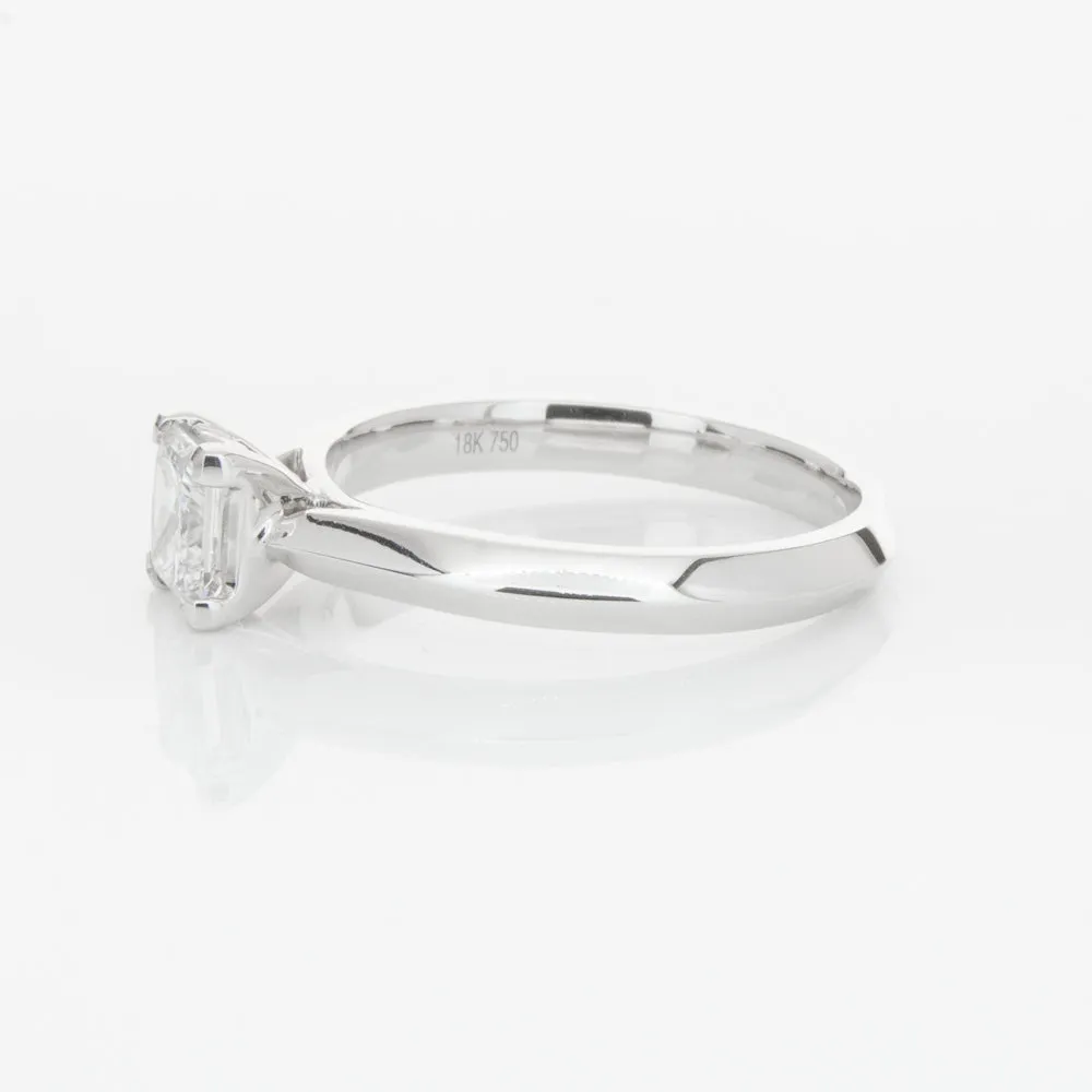 18ct White Gold .70ct Princess Cut Diamond Venetian Ring