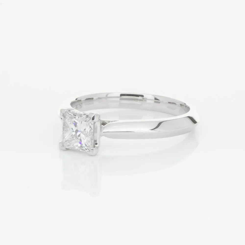 18ct White Gold .70ct Princess Cut Diamond Venetian Ring