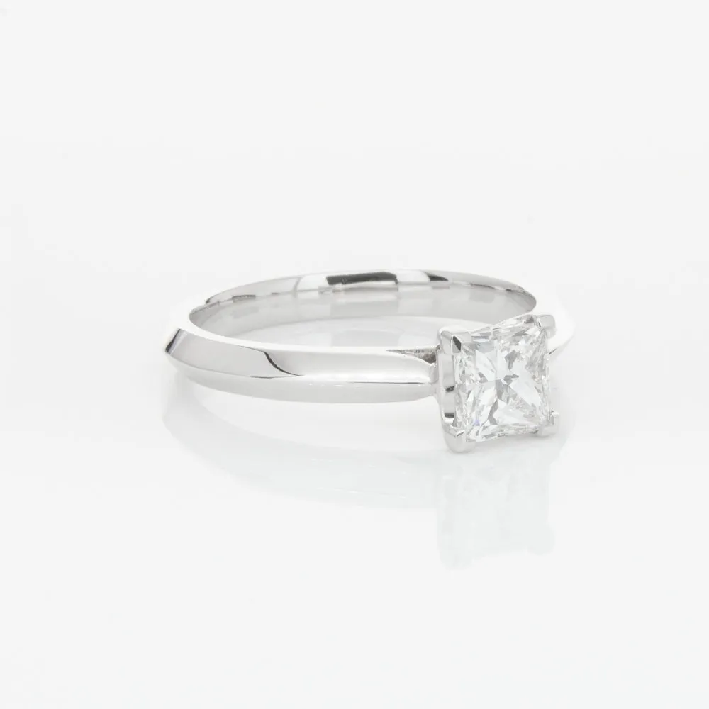 18ct White Gold .70ct Princess Cut Diamond Venetian Ring