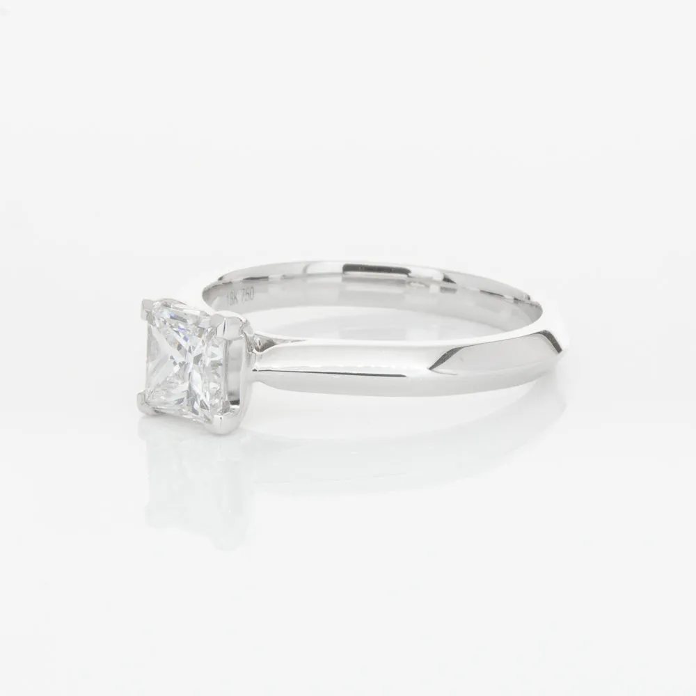 18ct White Gold .70ct Princess Cut Diamond Venetian Ring