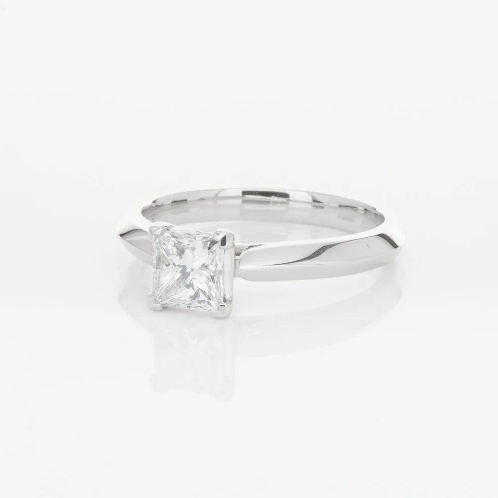 18ct White Gold .70ct Princess Cut Diamond Venetian Ring