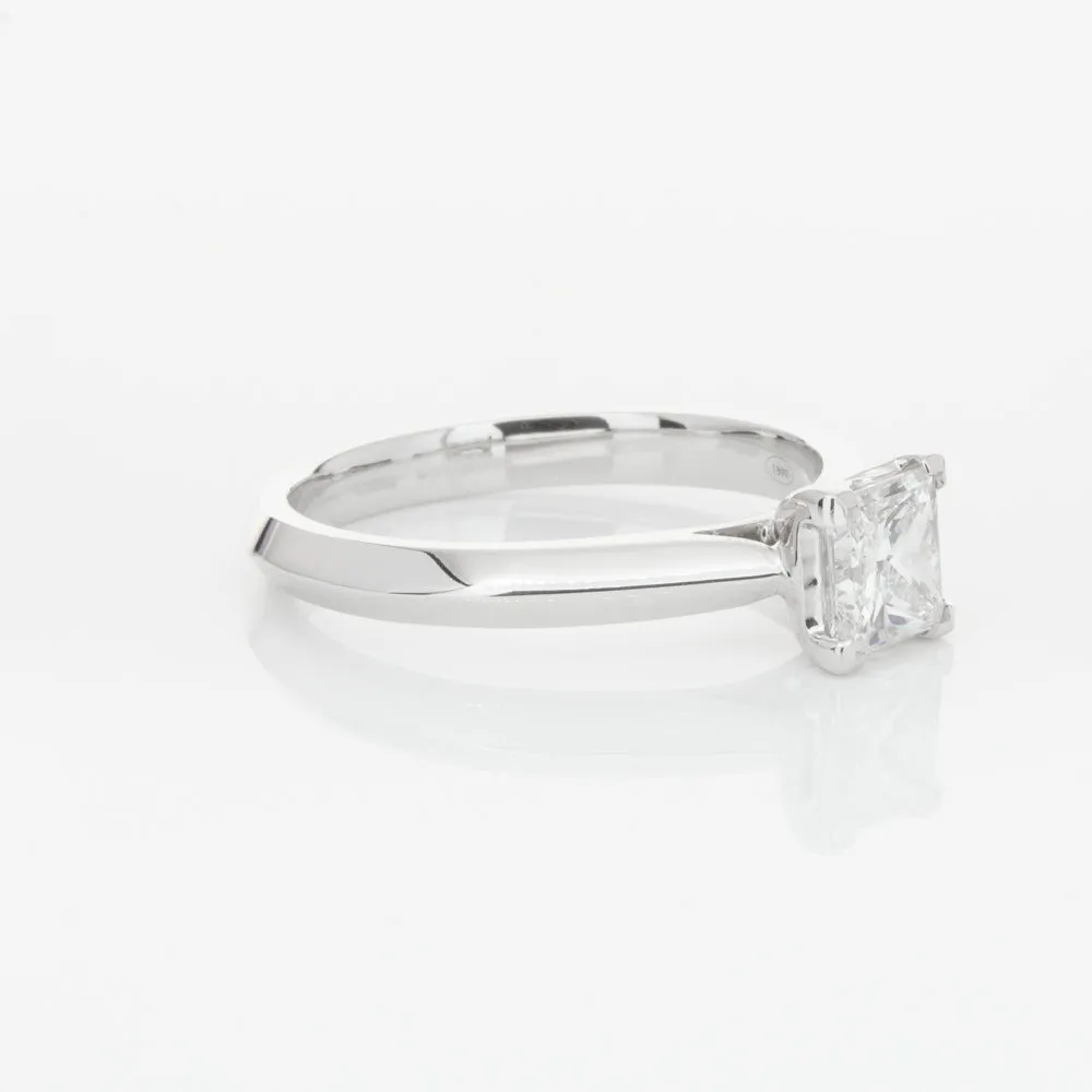 18ct White Gold .70ct Princess Cut Diamond Venetian Ring