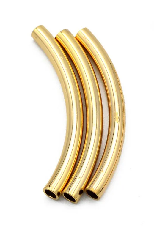 18K Gold Filled Seamless Curve Tube Beads - Essential Findings for Jewelry Makers & Wholesale Collection