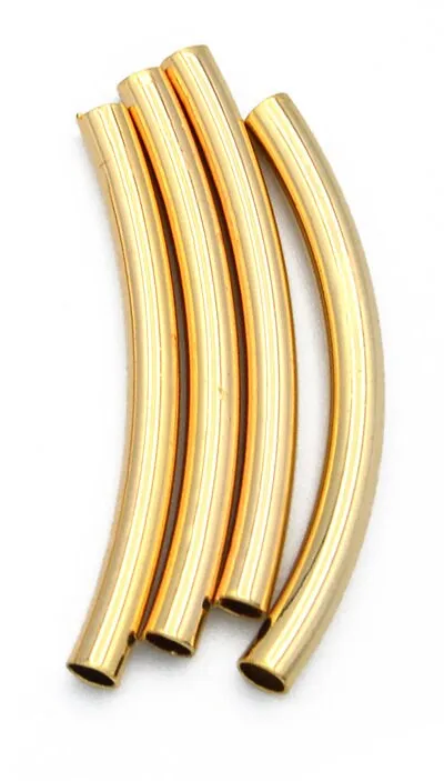 18K Gold Filled Seamless Curve Tube Beads - Essential Findings for Jewelry Makers & Wholesale Collection