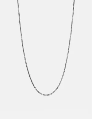 2mm Cuban Chain Necklace, Sterling Silver