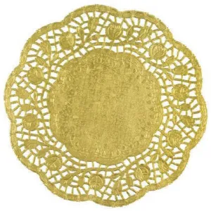 8.25" Gold Foil Doilies (4ct)