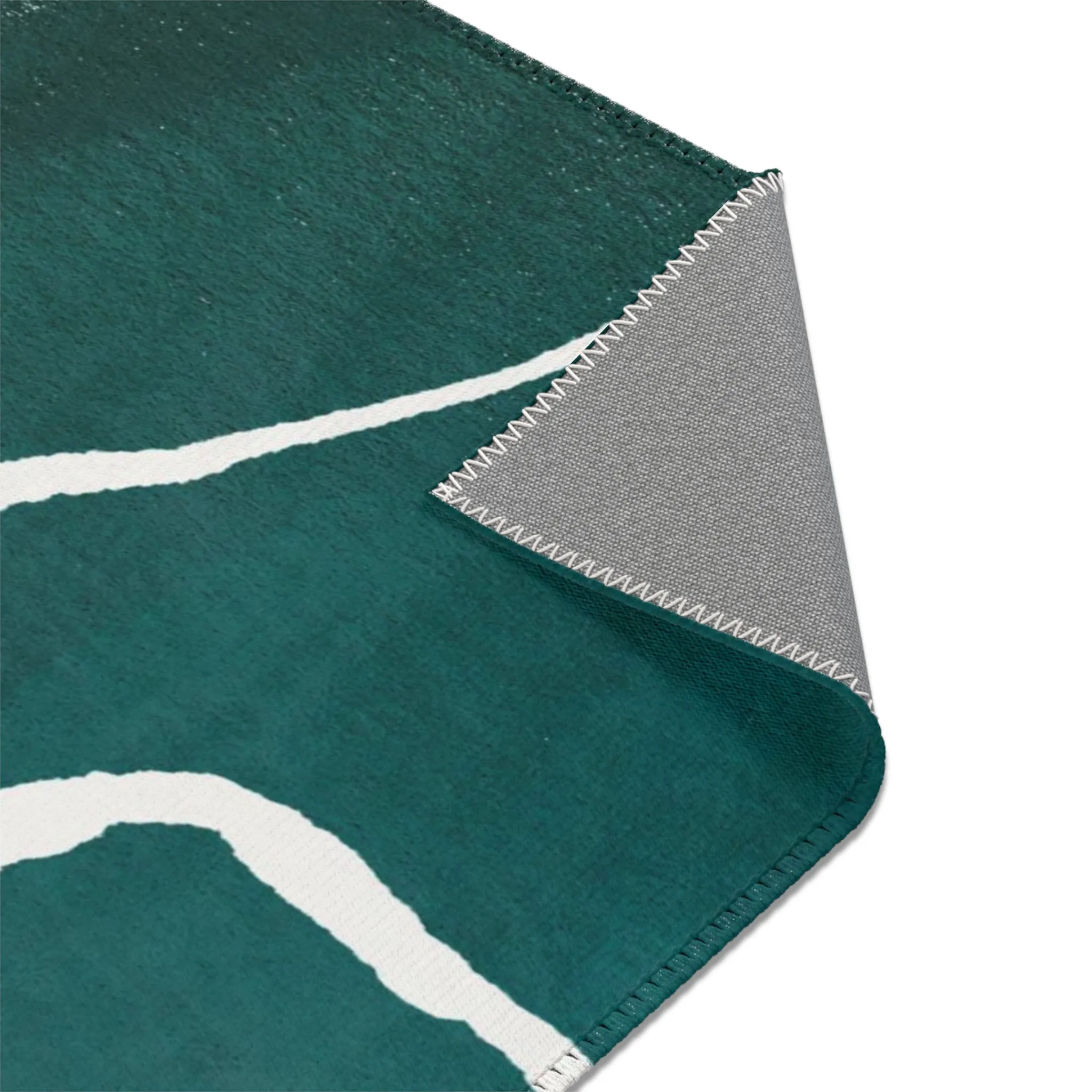 Abstract Boho Area Rug | Pastel Blue Pink,Emerald Green, Minimalist