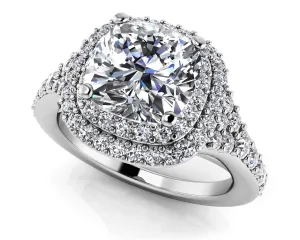 Andrea Love Cushion Cut Diamond Engagement Ring with 2.11 ct. (1.50 ct. center diamond)