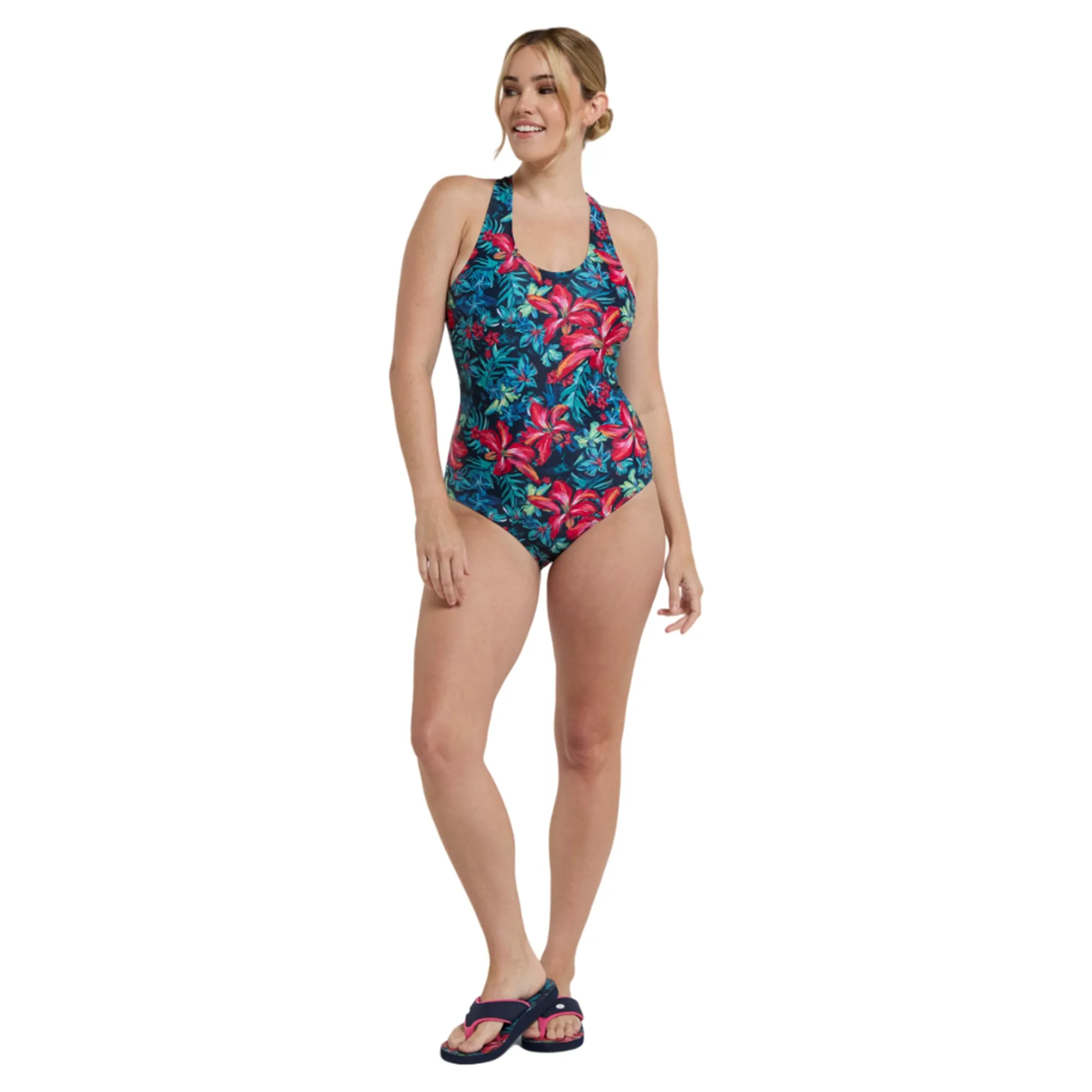 Animal Womens/Ladies Mia Floral Cross Back One Piece Swimsuit