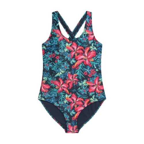 Animal Womens/Ladies Mia Floral Cross Back One Piece Swimsuit