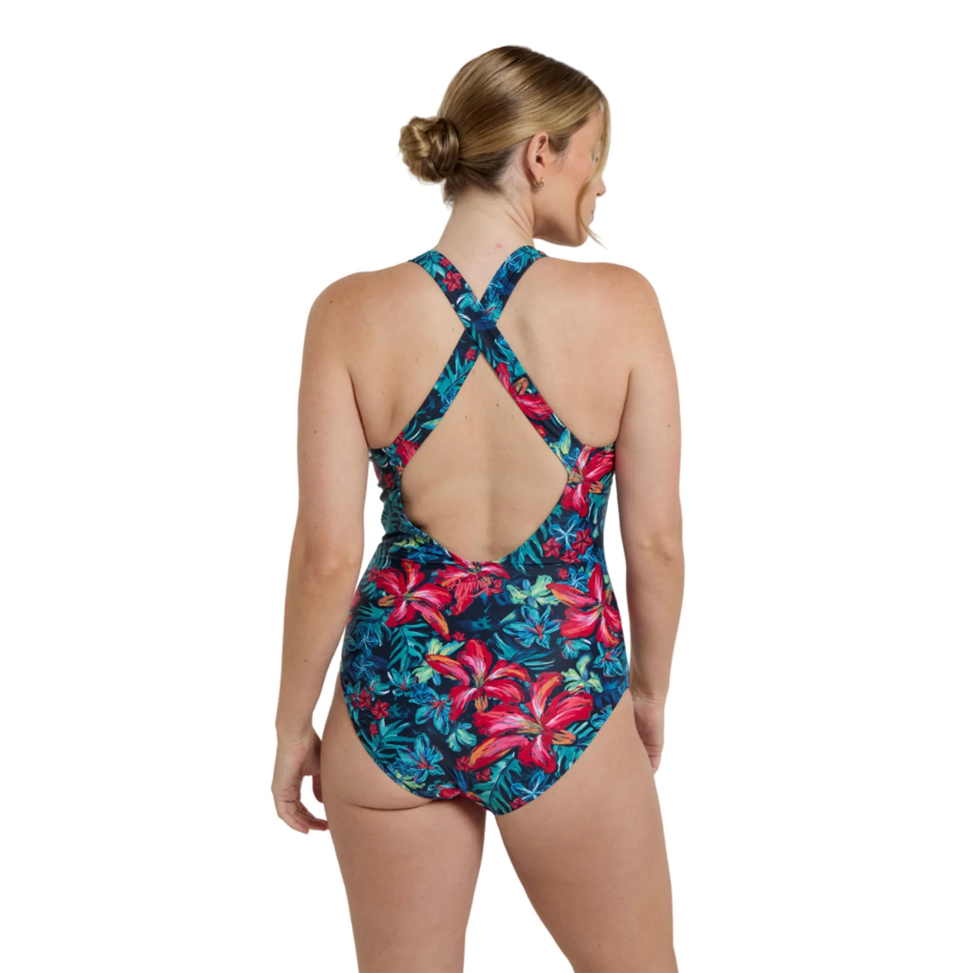 Animal Womens/Ladies Mia Floral Cross Back One Piece Swimsuit