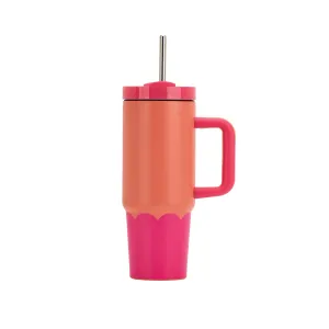 Annabel Trends Super Sip Wave Stainless Steel Orange/Pink 850ml