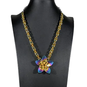 Anodized Titanium Flower Necklace