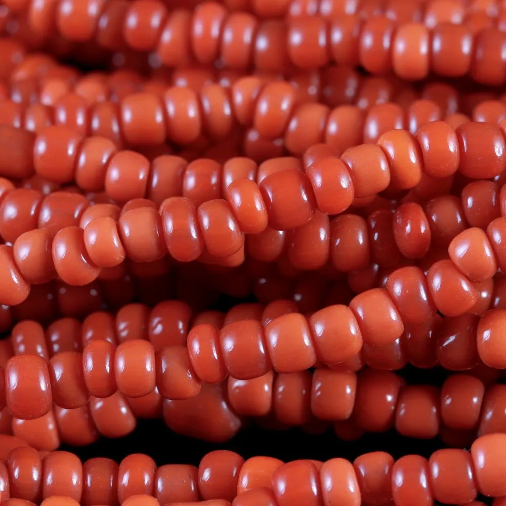 Antique Victorian Long Coral Necklace Circa 1900