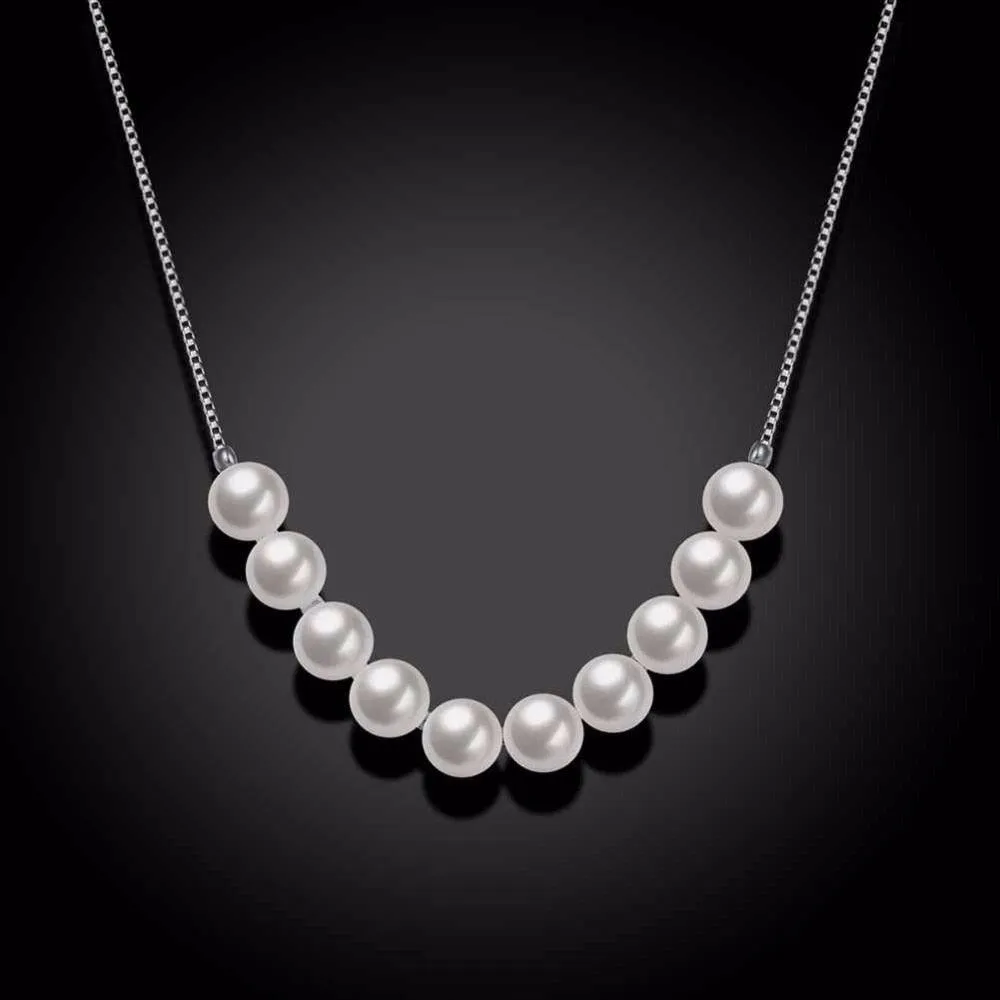 Beautiful Necklace for Women Pearl and Silver Necklace