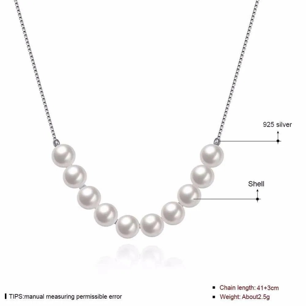 Beautiful Necklace for Women Pearl and Silver Necklace