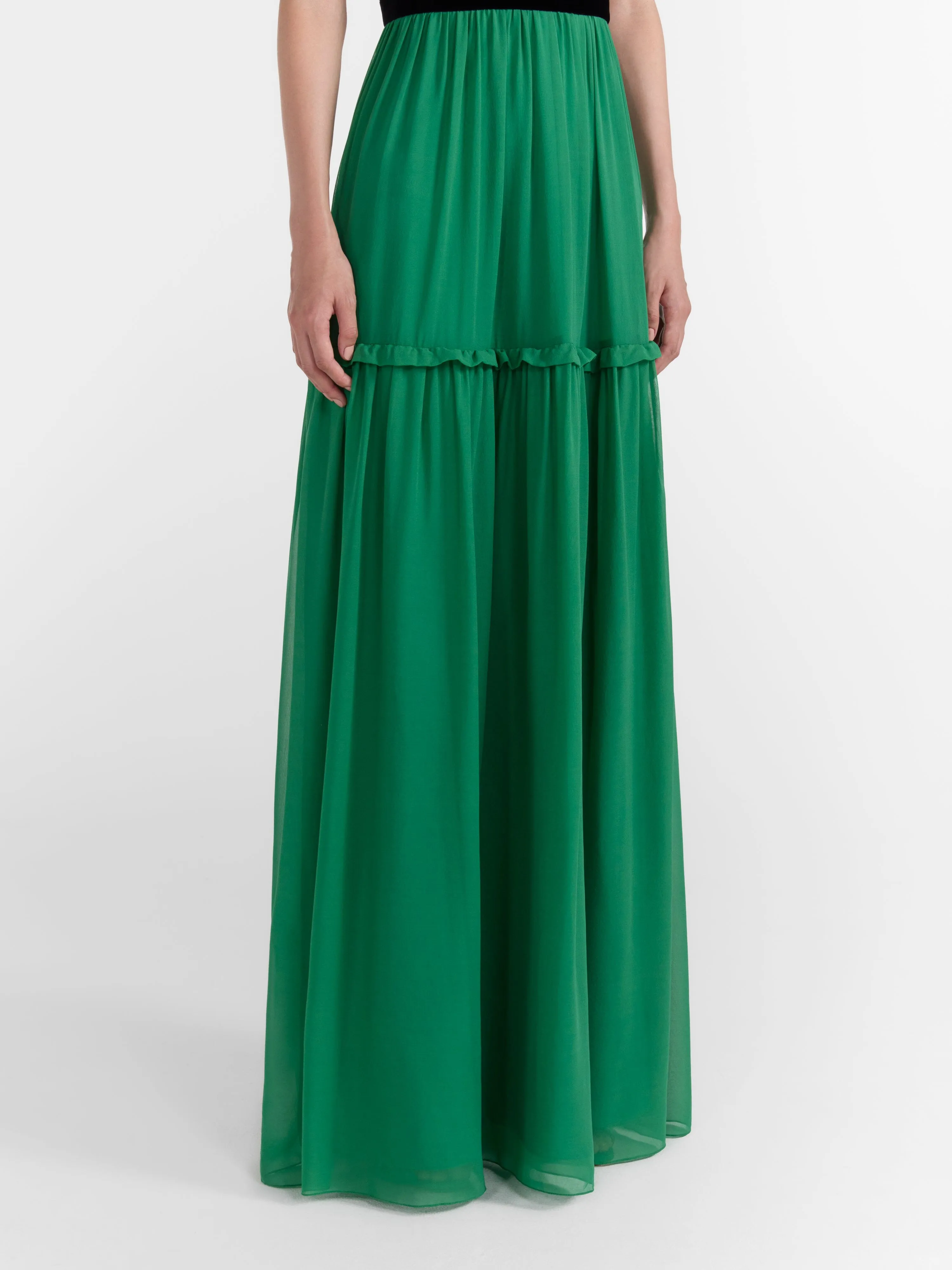 Belle B Dress in Emerald Green Embroidery