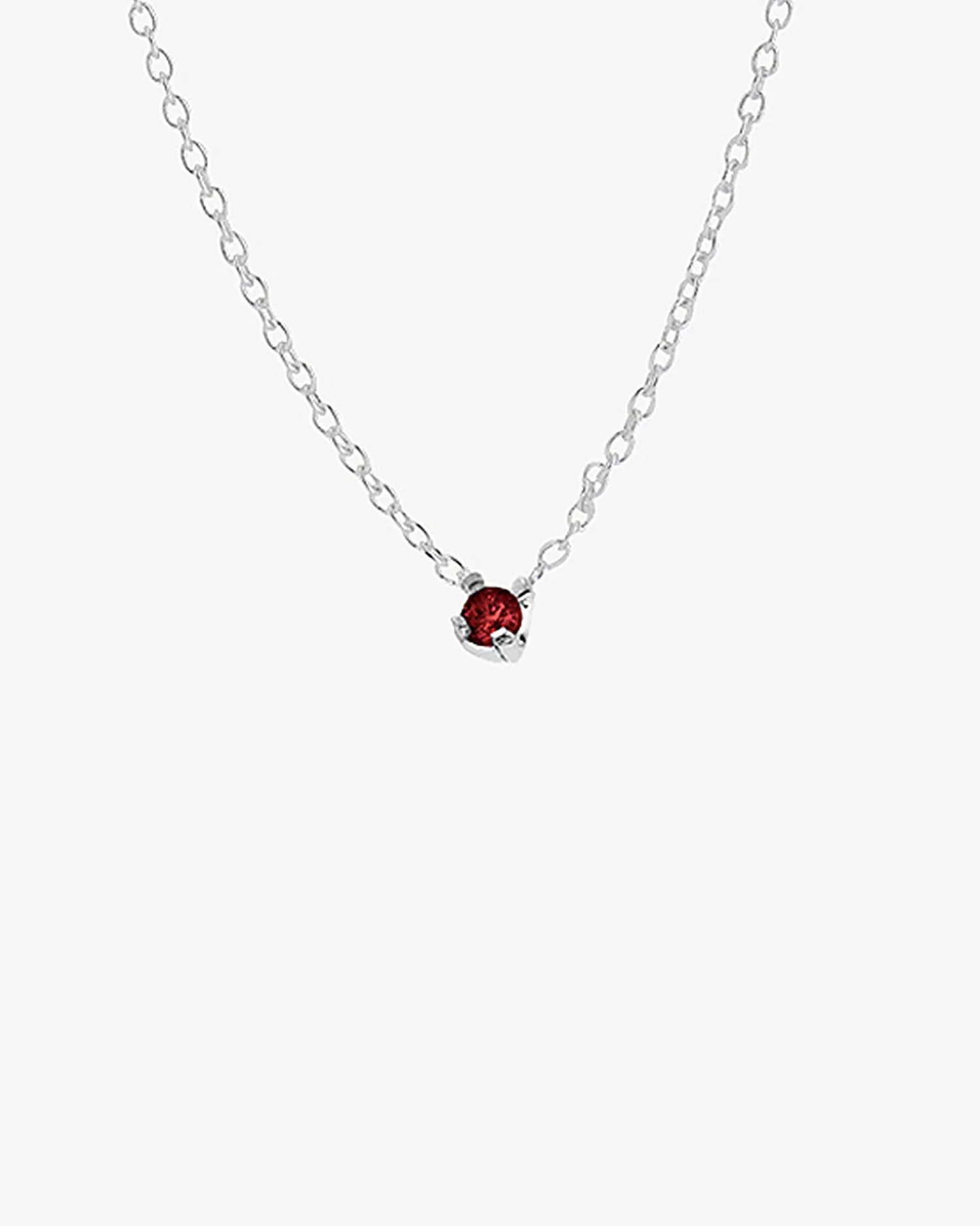 Birthstone necklace silver january