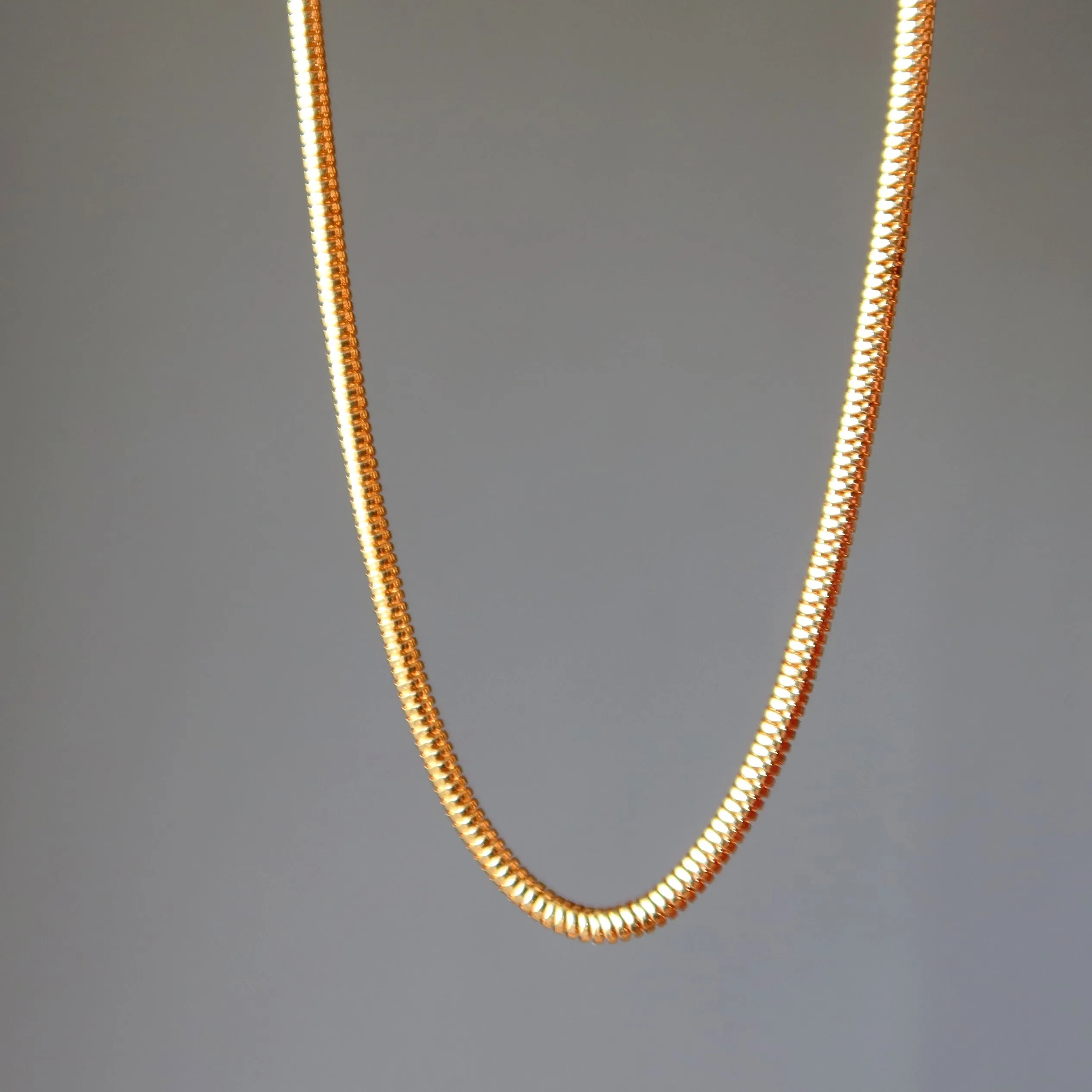 Brass Chain Gold-Plated Thick Snake Necklace Removable End