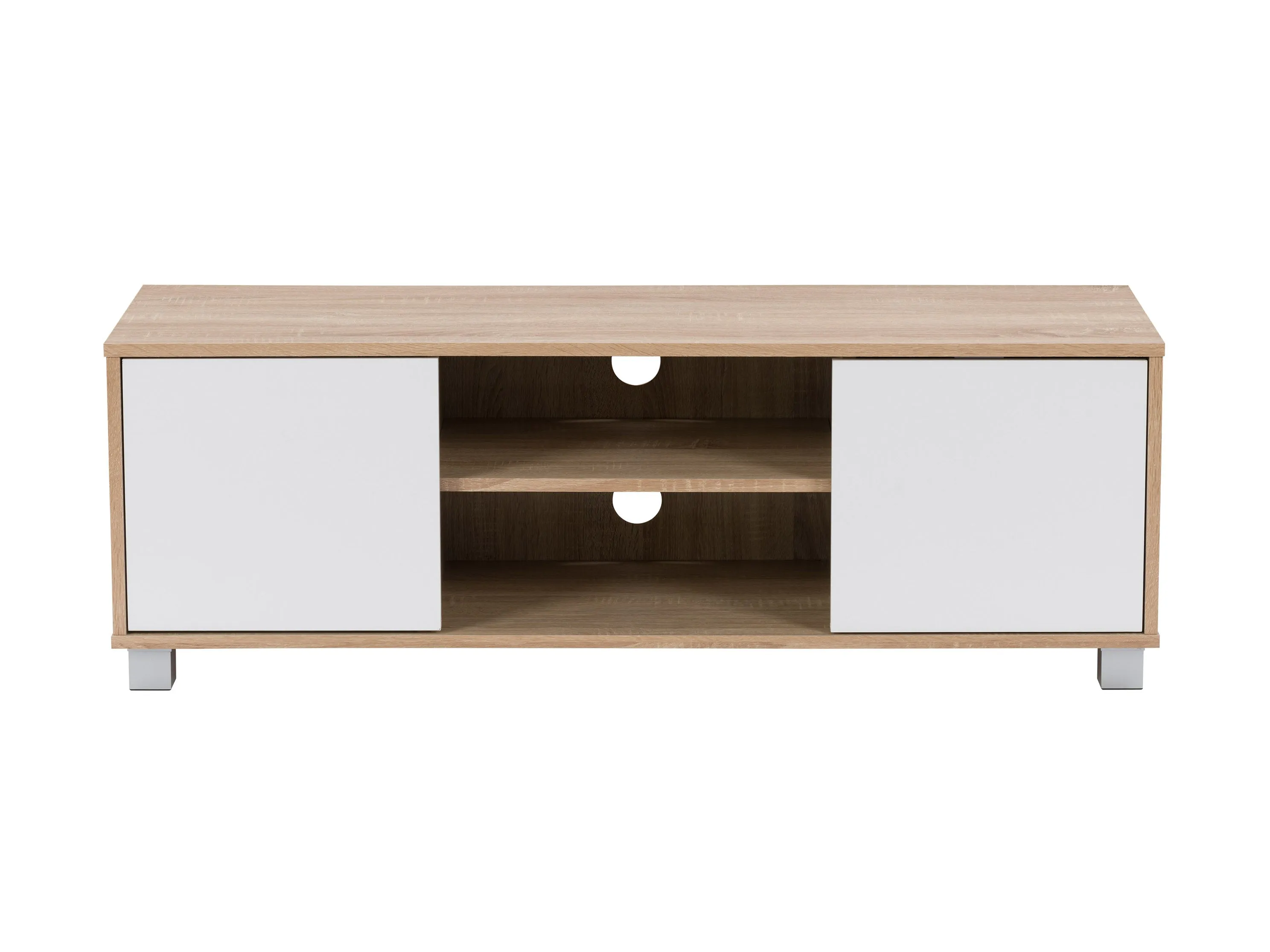 Brown and White Modern TV Stand, TVs up to 55"