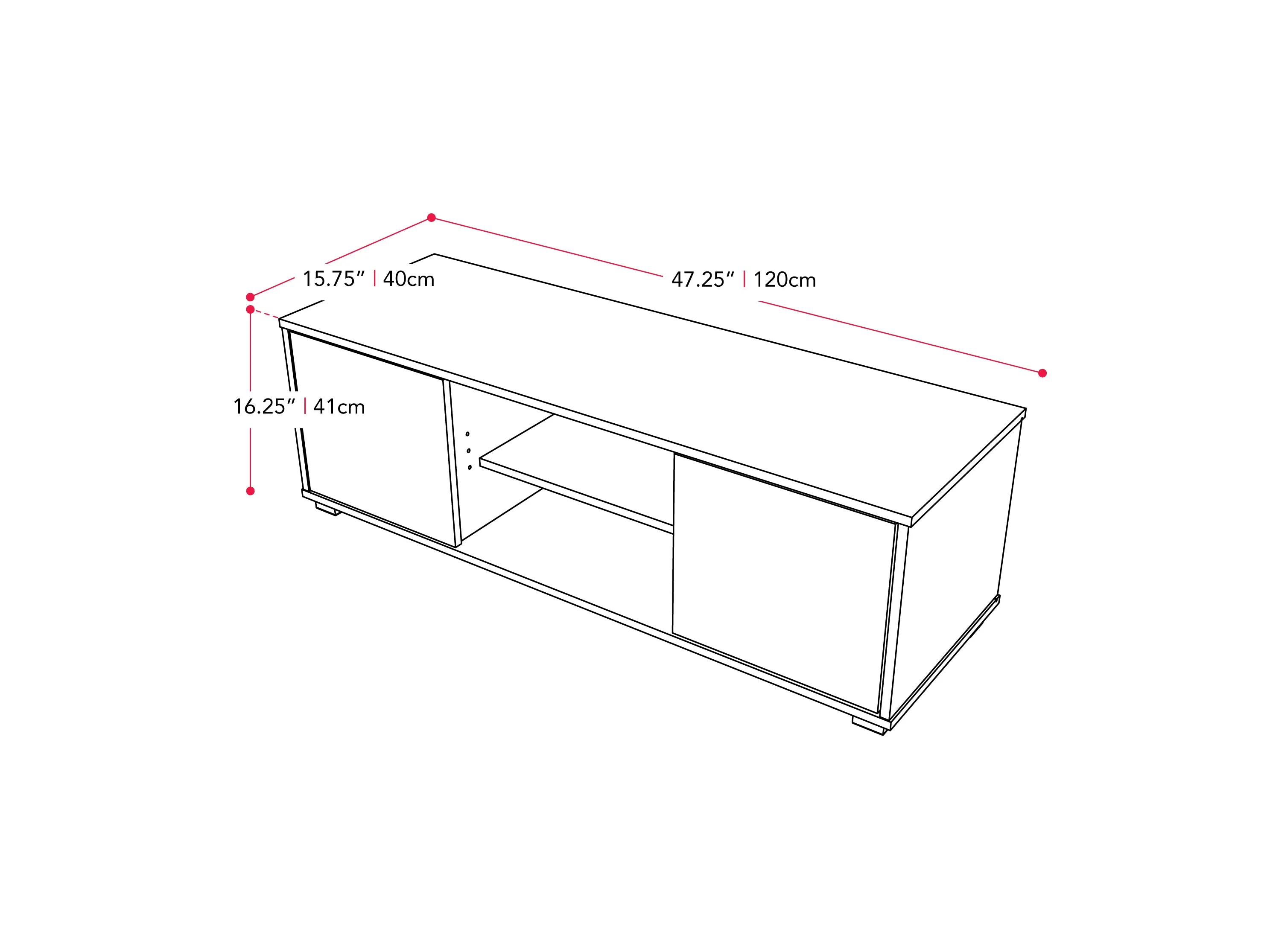 Brown and White Modern TV Stand, TVs up to 55"