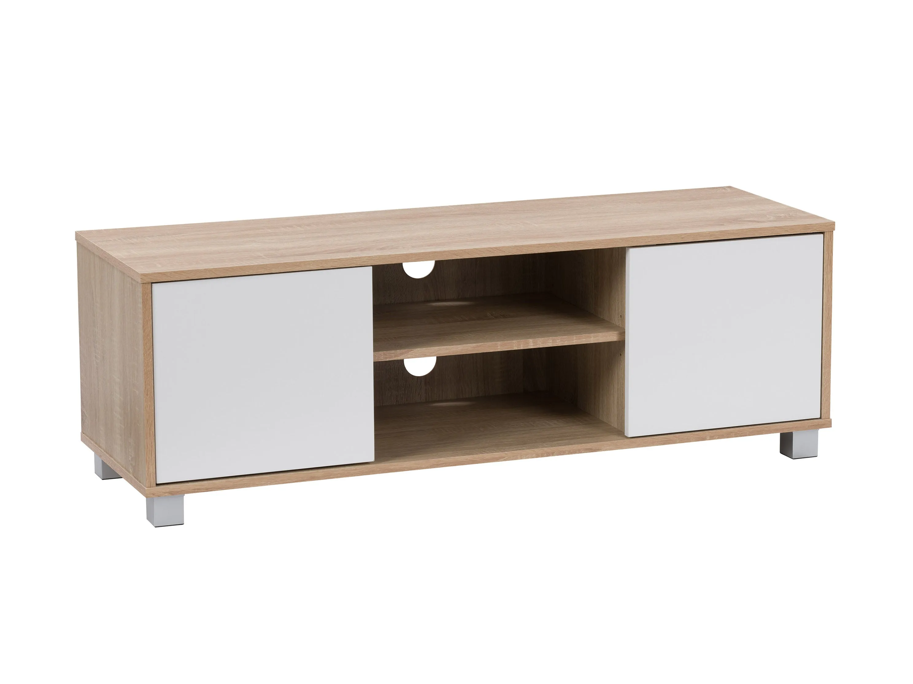 Brown and White Modern TV Stand, TVs up to 55"