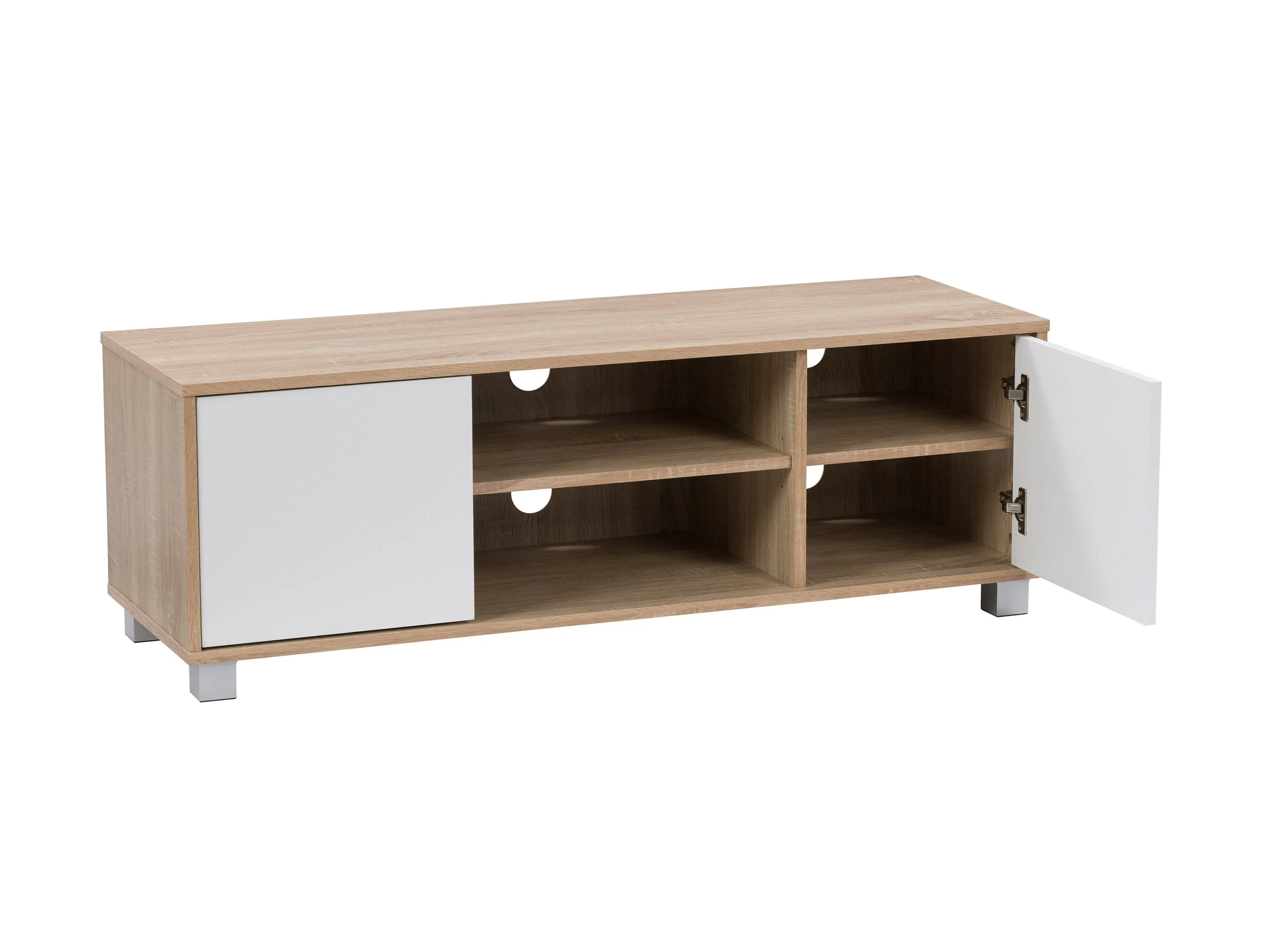 Brown and White Modern TV Stand, TVs up to 55"