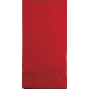 Bulk Classic Red 3 Ply Guest Towels (192 per Case)