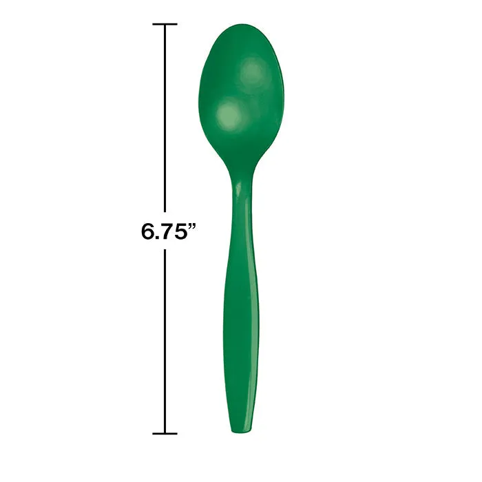 Bulk Emerald Green Plastic Spoons (288 per Case)