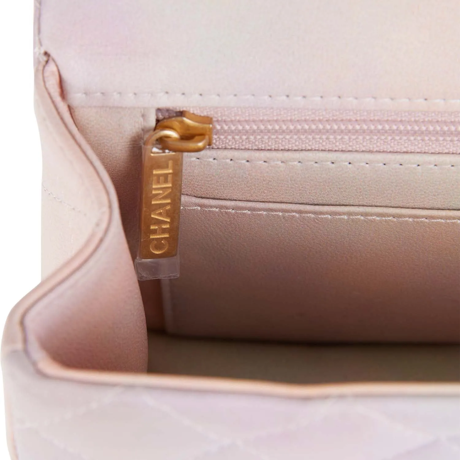 Chanel Mini Rectangular Flap Bag with Top Handle Light Pink Ombre Lambskin Antique Gold Hardware