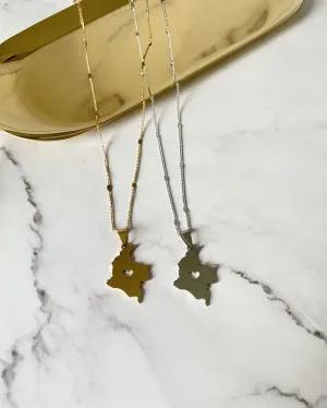 Colombia Map Pendant Necklace