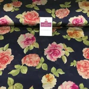 Crepe Printed Vintage Floral Crepe 111cm Wide MR1180 Mtex