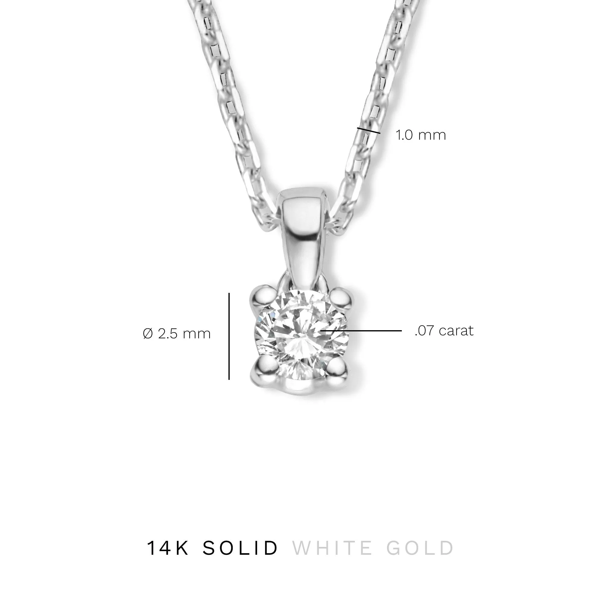 De la Paix Celesse 14 karat white gold necklace with diamond 0.07 carat