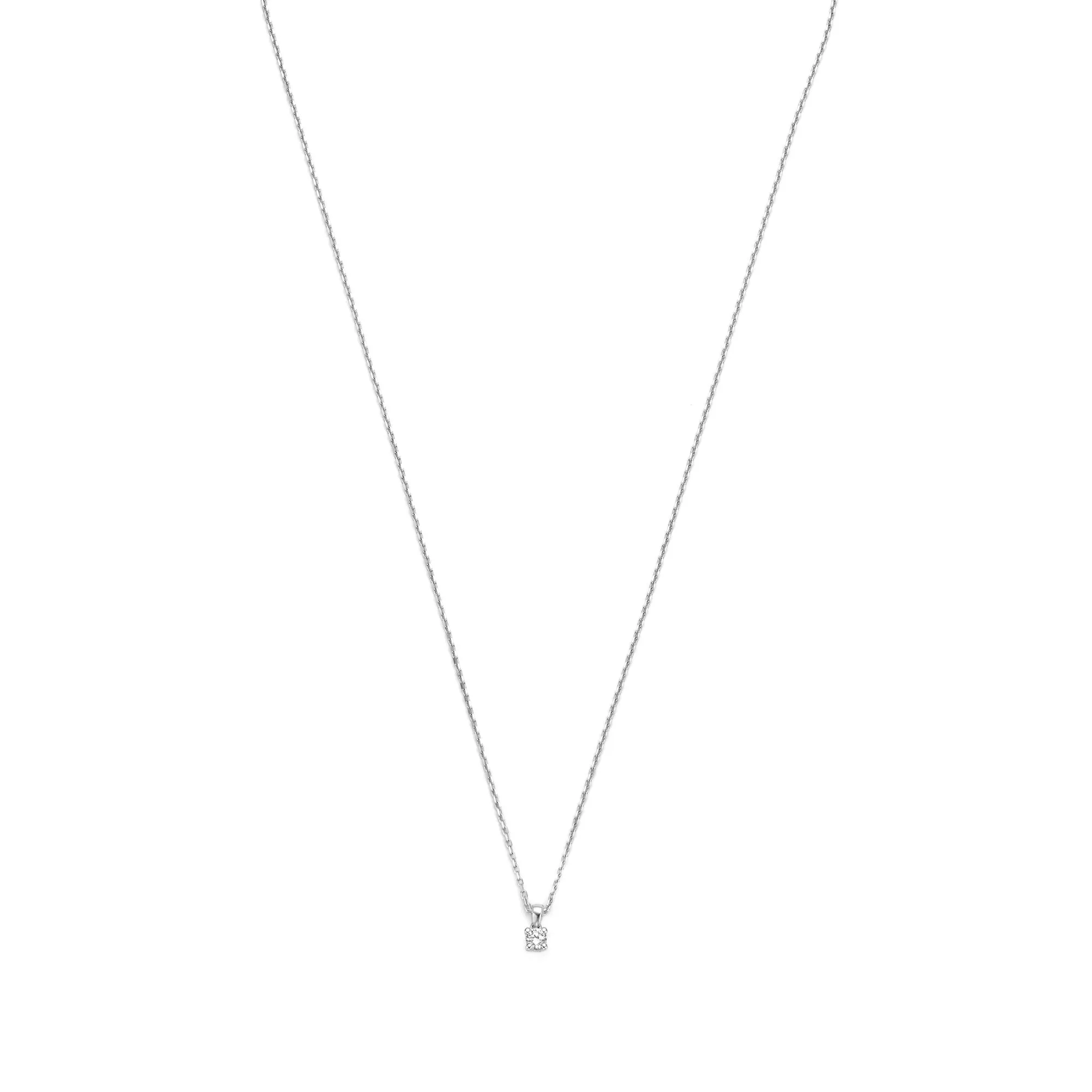 De la Paix Celesse 14 karat white gold necklace with diamond 0.07 carat