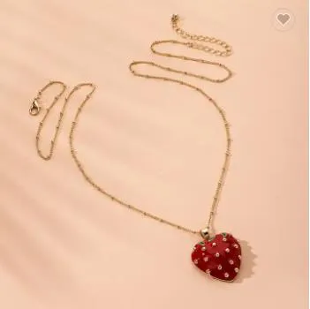 Design  Strawberry Pendant Necklace