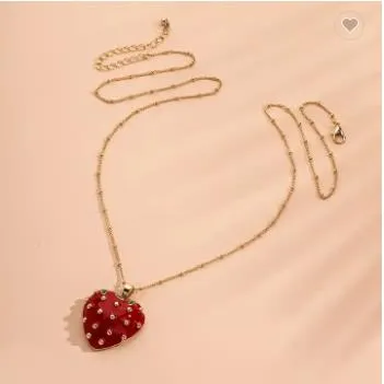 Design  Strawberry Pendant Necklace